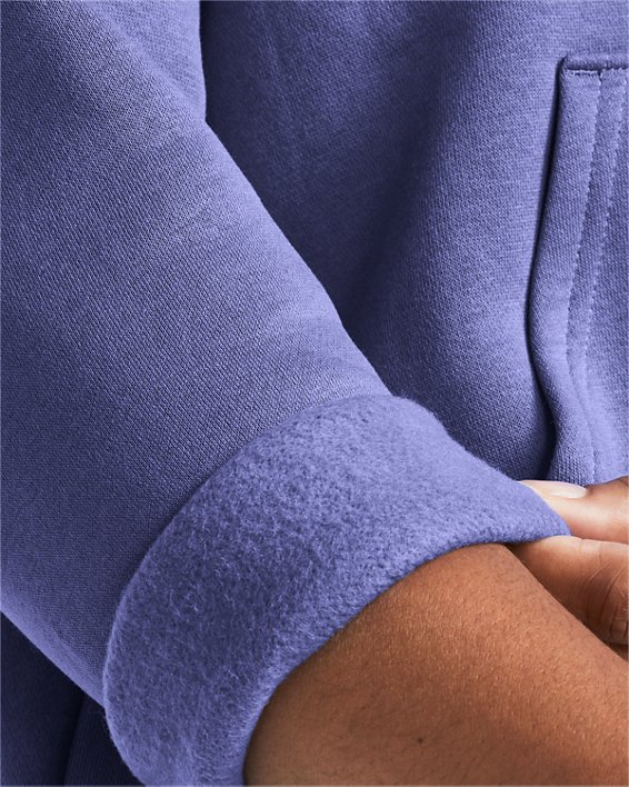 Women's UA Essential Fleece Full-Zip, Purple, pdpMainDesktop image number 2